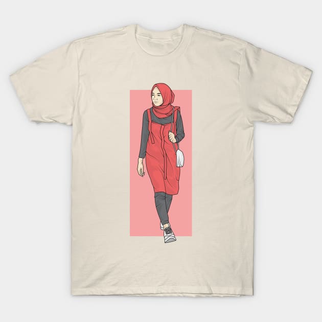 Girl In Red Dress T-Shirt by crissbahari